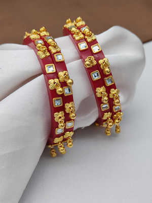 Laxmi Enterprise Plastic Beads Gold-plated Bangle Set(Pack of 4)