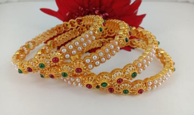mankairoop Alloy Beads Gold-plated Bangle Set(Pack of 4)