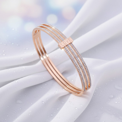 vrumaira Stainless Steel Cubic Zirconia Bracelet