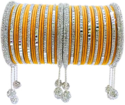 RKGlow Brass, Stone, Lac, Crystal Bangle Set(Pack of 10)