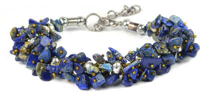 CRYSTU Lapiz Lazuli, Stone, Crystal Beads Bracelet