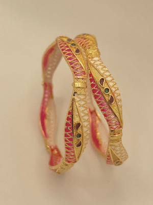 Bajrang Brass, Copper Gold-plated Bangle(Pack of 2)