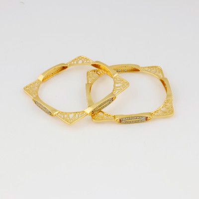Bhagya Lakshmi Alloy Gold-plated Bangle Set(Pack of 2)