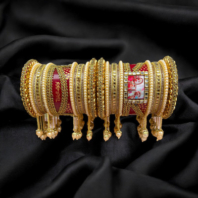 Hamna Plastic Zircon Bangle Set(Pack of 2)