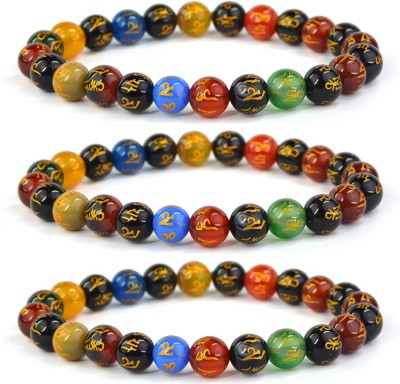 REIKI CRYSTAL PRODUCTS Stone, 7 Chakra Beads, Agate, Crystal Bracelet Set(Pack of 3)
