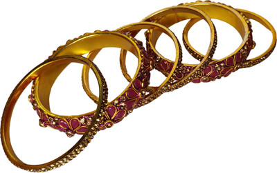 StyleNine Brass Cubic Zirconia Bangle Set(Pack of 6)