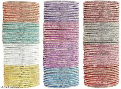 Piyush Glass Cubic Zirconia Bangle(Pack of 10)