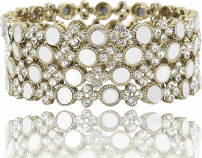 ZULKA Metal Zircon Bangle Set(Pack of 4)