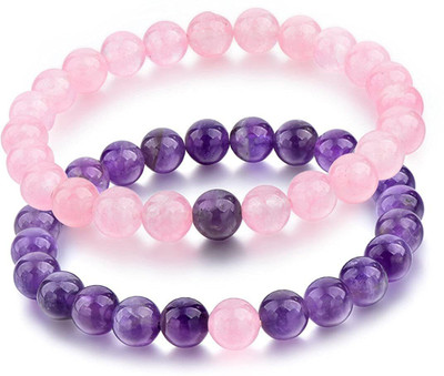 DIVINE SOUVENIRS Stone Beads, Crystal Bracelet(Pack of 2)