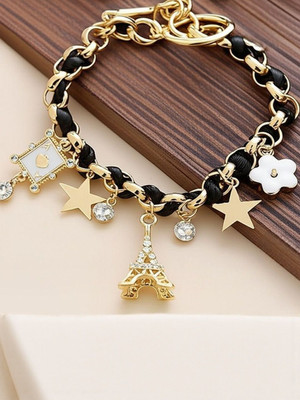 Dressberry Alloy Cubic Zirconia Gold-plated Bracelet