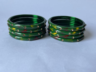 Bhooprama Glass Crystal Bangle Set(Pack of 8)