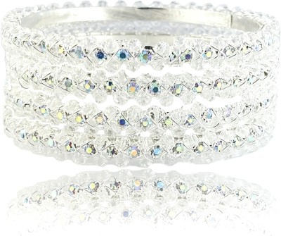 PARADISE JEWELS Brass Silver Bangle(Pack of 4)