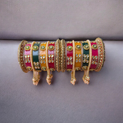 Hamna Plastic Zircon Bangle Set(Pack of 10)