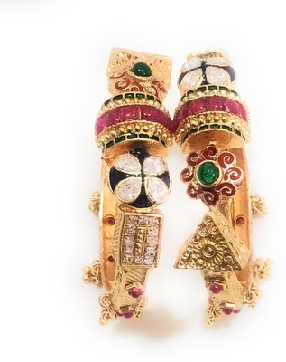 Santosh Jewels Alloy Gold-plated Bangle Set(Pack of 2)