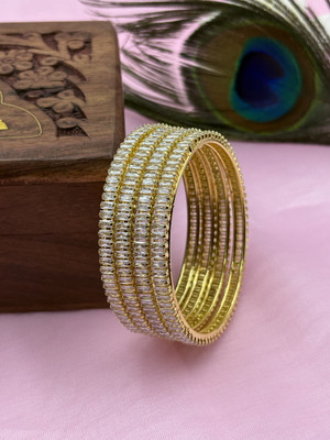 AMRITIYA Brass Gold-plated Bangle Set(Pack of 4)