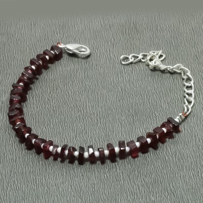 Silver Aura Creations Sterling Silver Garnet Bracelet