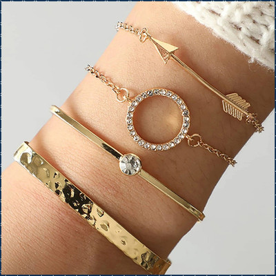 Nehdal Alloy Gold-plated Bracelet Set(Pack of 4)