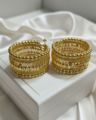 Orangenysha Brass Beads Gold-plated, Rhodium Bracelet(Pack of 2)