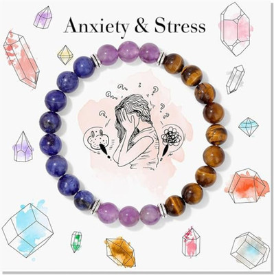 GemVastu Stone, Amethyst, Crystal, Tiger's Eye Beads, Agate, Crystal Bracelet