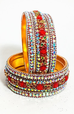 ABC Metal Beads, Cubic Zirconia, Crystal, Zircon Gold-plated Bangle Set(Pack of 6)