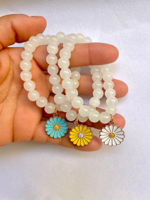 Ennygacessories Mother of Pearl, Crystal Bracelet(Pack of 3)