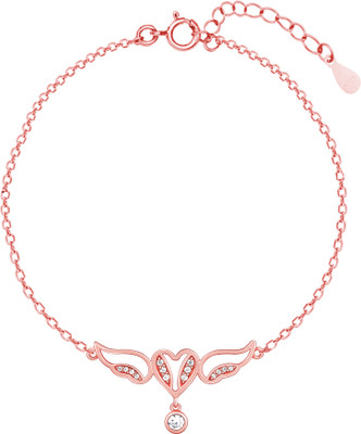 GIVA Sterling Silver Zircon Rhodium Bracelet