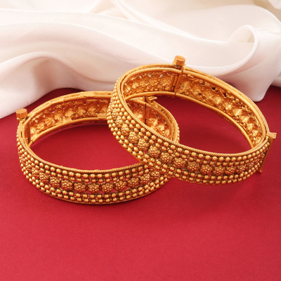 Raddhi Jewels Brass Gold-plated Bangle Set(Pack of 2)