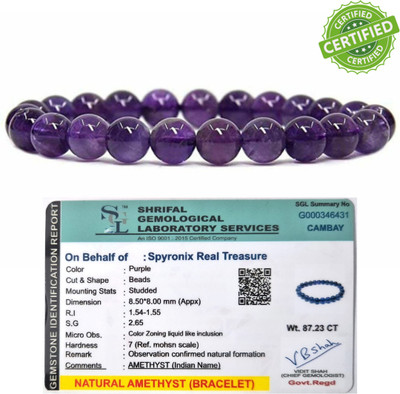 SPYRONIX REAL TREASURE Stone, Amethyst Crystal Bracelet