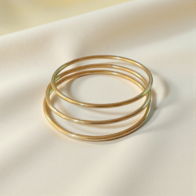 SHREE ELEGANCE Stainless Steel Gold-plated Bangle Set(Pack of 3)