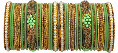Rijoli Metal Zircon Gold-plated Bangle Set(Pack of 38)