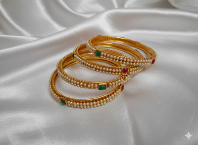 Atrangiaura Metal Brass Bangle Set(Pack of 4)