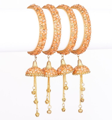 Mamon Creations Alloy Gold-plated Bangle Set(Pack of 4)