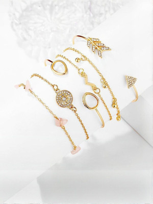 Dressberry Alloy Cubic Zirconia Gold-plated Cuff(Pack of 6)