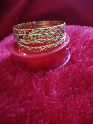 jeni Copper Gold-plated Bangle Set(Pack of 4)