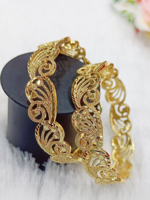 Prasansha Enterprises Brass Gold-plated Bangle Set(Pack of 2)