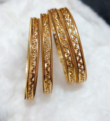 Ronakswear Brass, Alloy Gold-plated Bangle Set(Pack of 4)