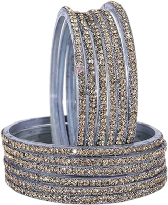 RIJB Glass Zircon Bangle Set(Pack of 12)