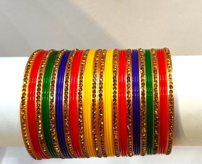 Rudra Plastic Diamond Bangle Set(Pack of 42)