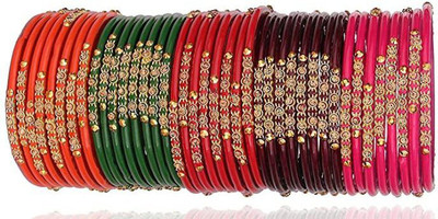 ZULKA Glass Zircon Bangle Set(Pack of 40)