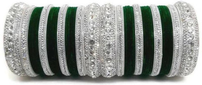 Mayra Creation Metal, Plastic Zircon Silver Bangle Set(Pack of 36)