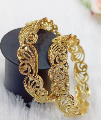 Prasansha Enterprises Brass Gold-plated Bangle Set(Pack of 2)
