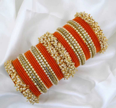 Ha Meem Metal Gold-plated Bangle Set(Pack of 10)
