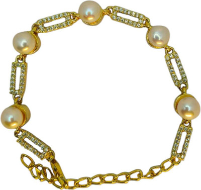 DAIWIK PEARLS Alloy Pearl Gold-plated Bracelet