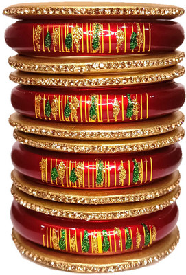 Anshi Creations Lac Bangle Set(Pack of 10)
