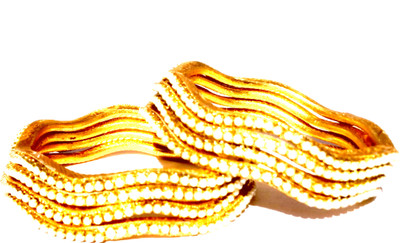 Voriyo Brass Crystal Brass Bangle Set(Pack of 8)