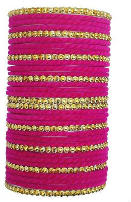 RADHA MOHAN EMPIRE Fabric, Glass Bangle Set(Pack of 10)