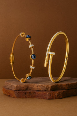 Jewelgenics Alloy Gold-plated Bracelet Set(Pack of 2)