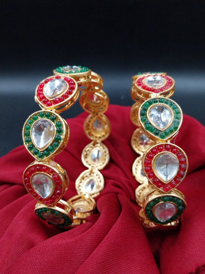 aarnaa Alloy Gold-plated Bangle Set(Pack of 2)