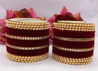 Rajwadi Alloy Pearl Bangle Set(Pack of 10)