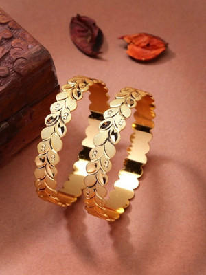 arches Brass Gold-plated Bangle Set(Pack of 2)